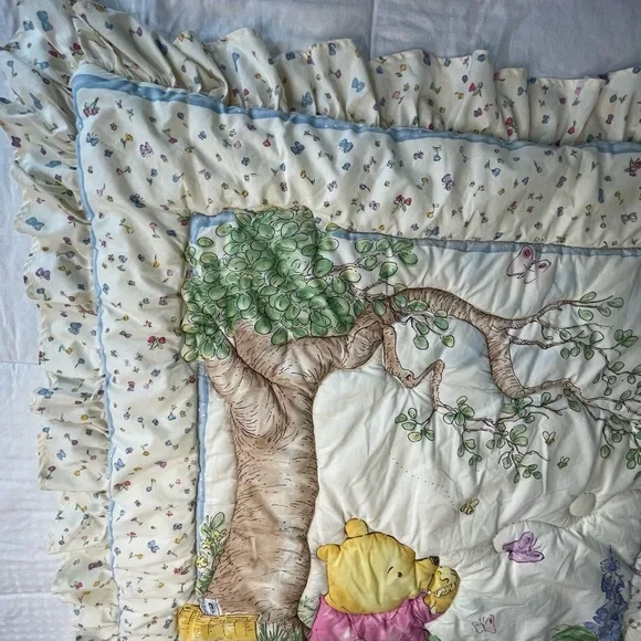 Vintage Disney Classic Honey Pot Winnie The Pooh Quilt Comforter Crib Toddler - Picture 5 of 14